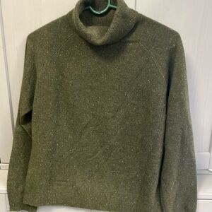 Olive Green Cashmere Turtleneck Sweater